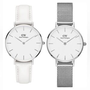 NWT 2 straps Daniel Wellington watch comes with 2 straps - white leather/silver